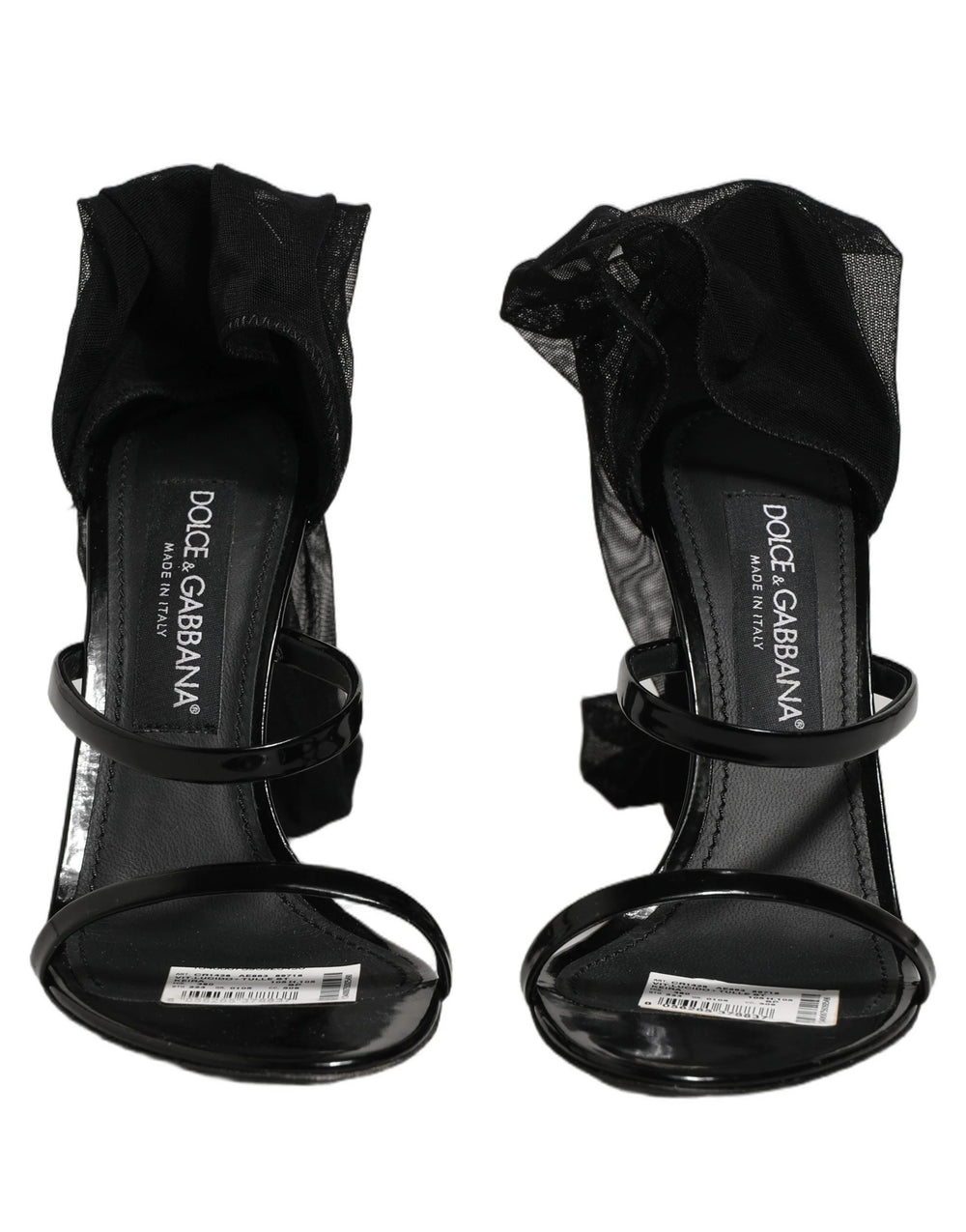 Dolce & Gabbana Stilettosandalien mit Socken, schwarze Overknee-Stiefel - EU38/US7.5
