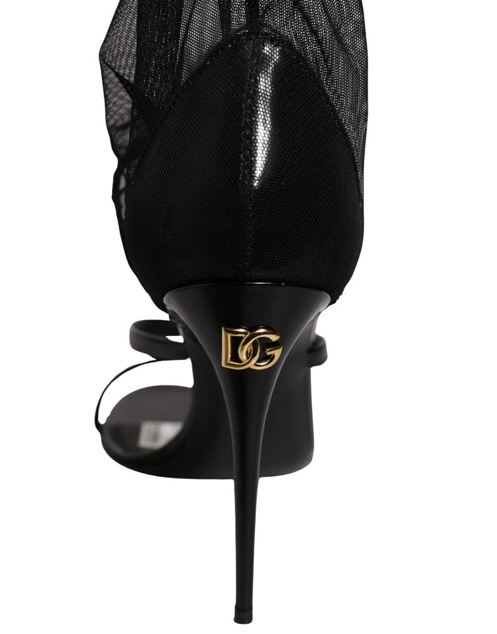 Dolce & Gabbana Stilettosandalien mit Socken, schwarze Overknee-Stiefel - EU38/US7.5
