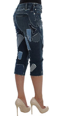 Dolce & Gabbana Stretch Blue Patchwork Jeans Shorts - IT36 | XS - Denim Shorts