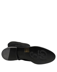 Dolce & Gabbana sárgaréz bőr térd fölé érő csizmák fekete