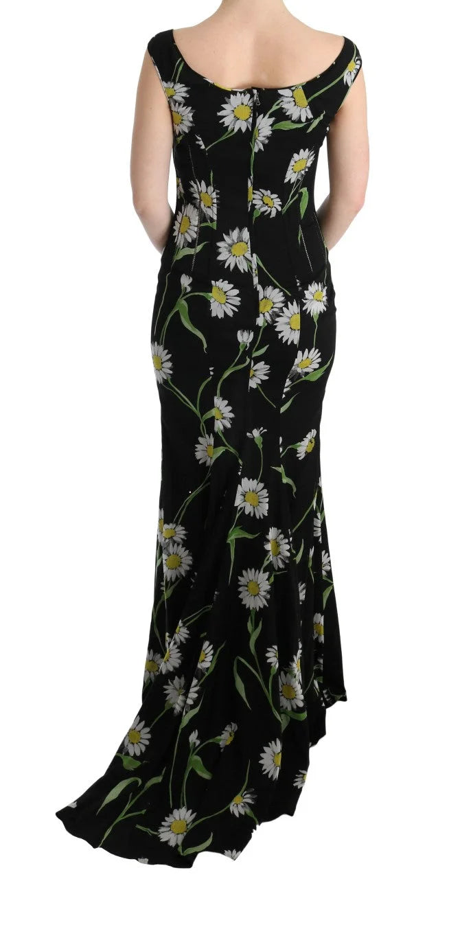 Dolce & Gabbana Sunflower Silk Stretch Sheath Dress - Dresses