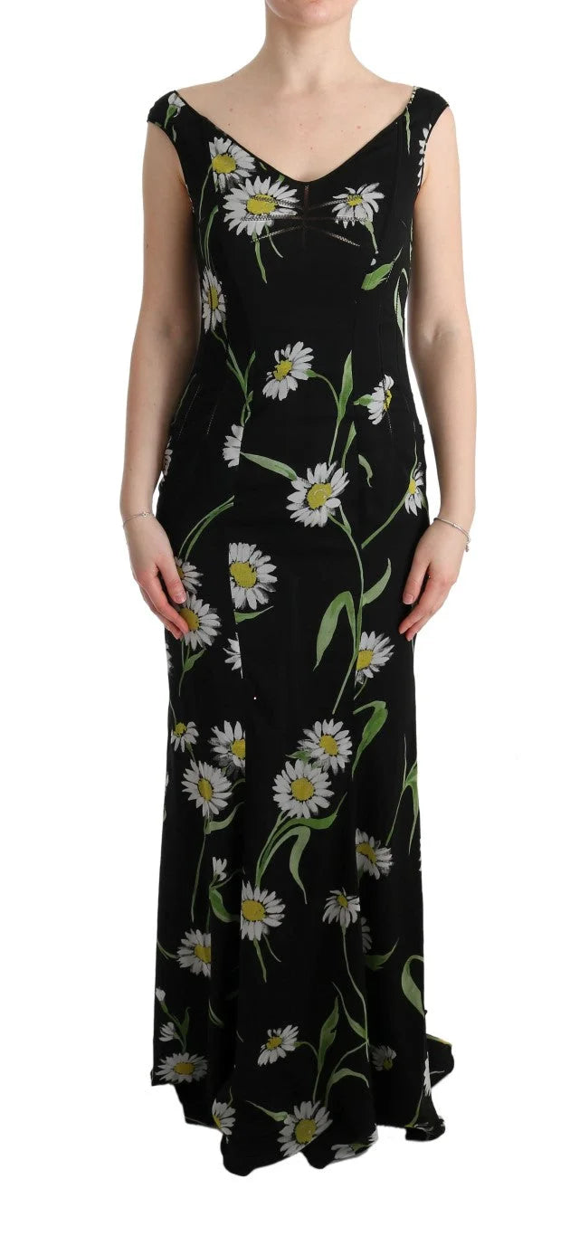 Dolce & Gabbana Sunflower Silk Stretch Sheath Dress - Dresses