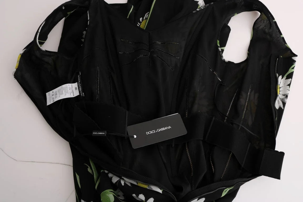 Dolce & Gabbana Sunflower Silk Stretch Sheath Dress - Dresses