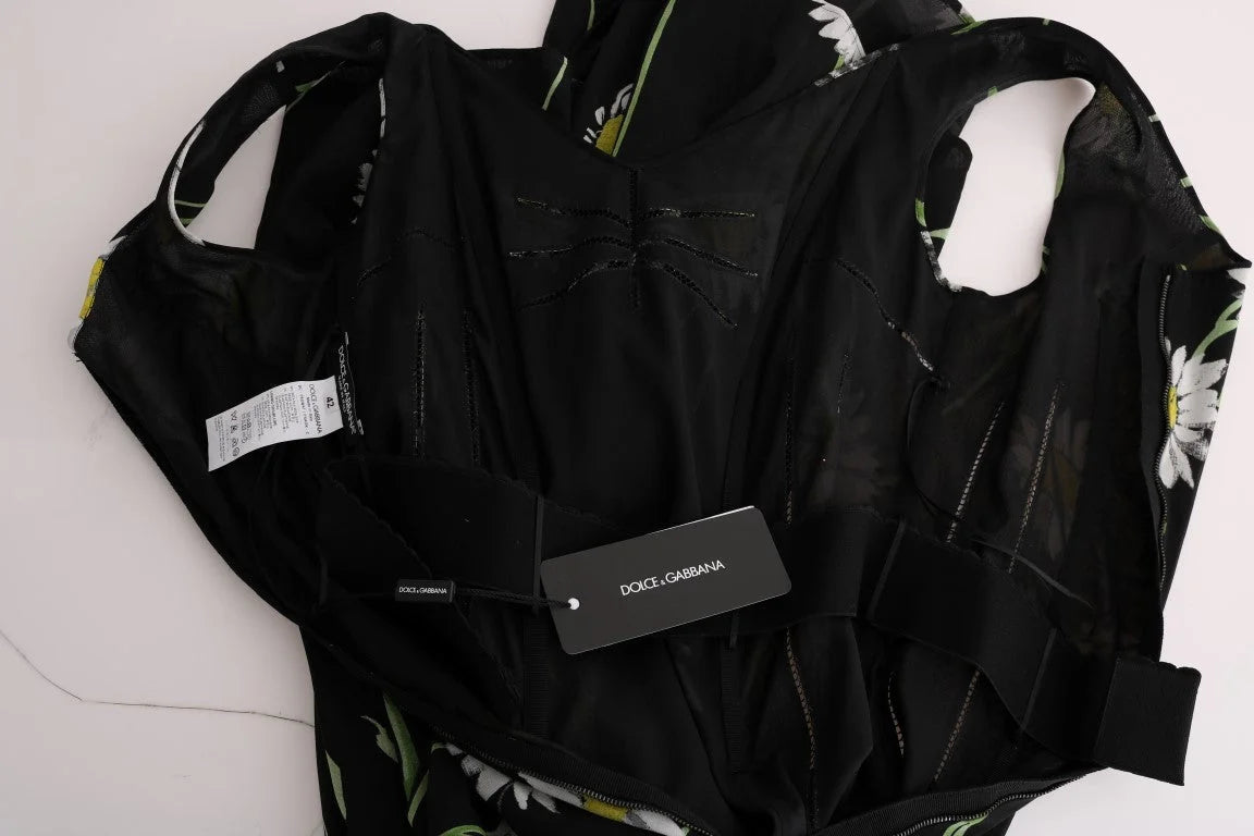 Dolce & Gabbana Sunflower Silk Stretch Sheath Dress - Dresses