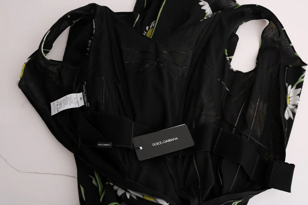 Dolce & Gabbana Sunflower Silk Stretch Sheath Dress - Dresses