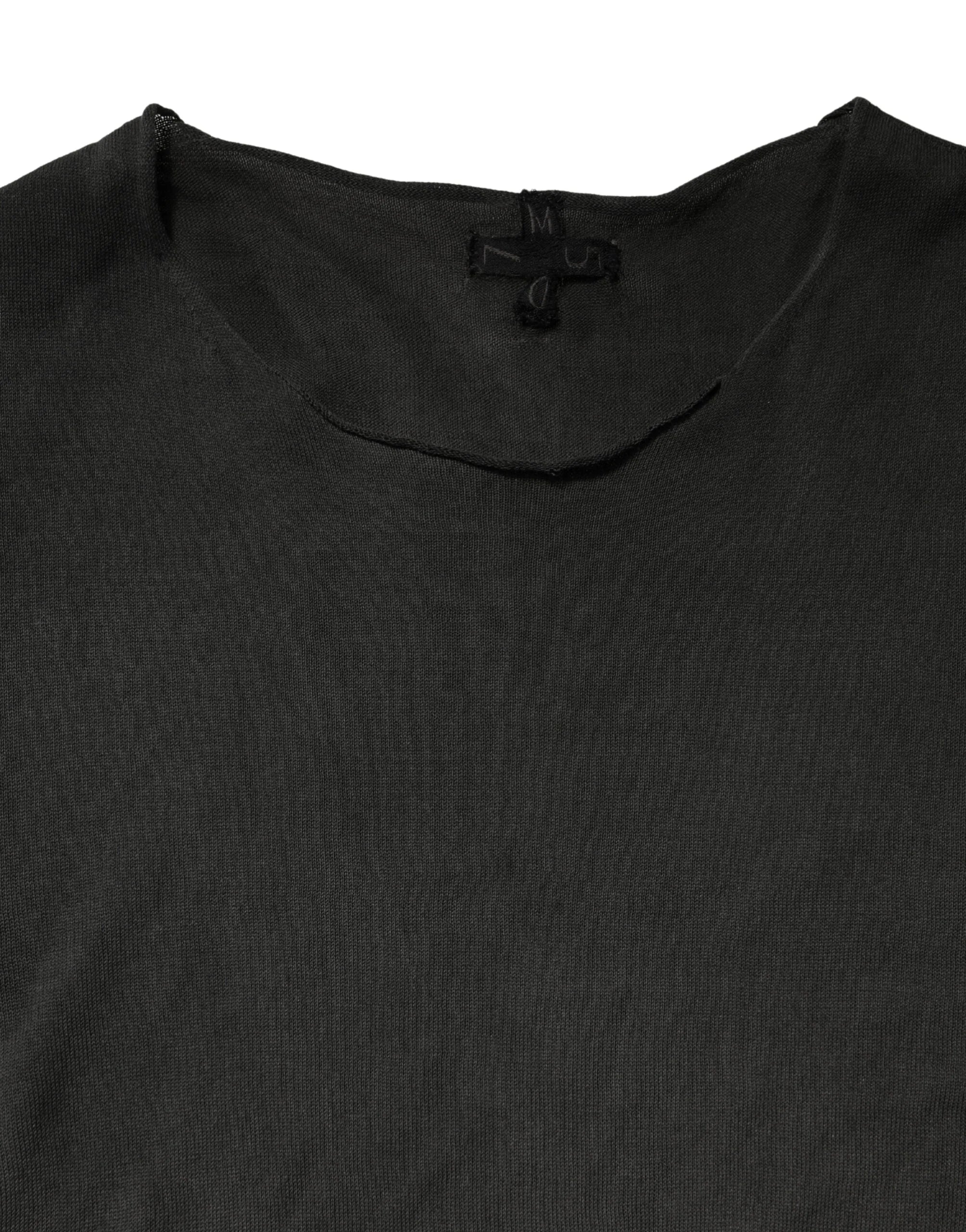 Dolce & Gabbana Sweater Black Cotton Crewneck Sweatshirt - IT52 | XL