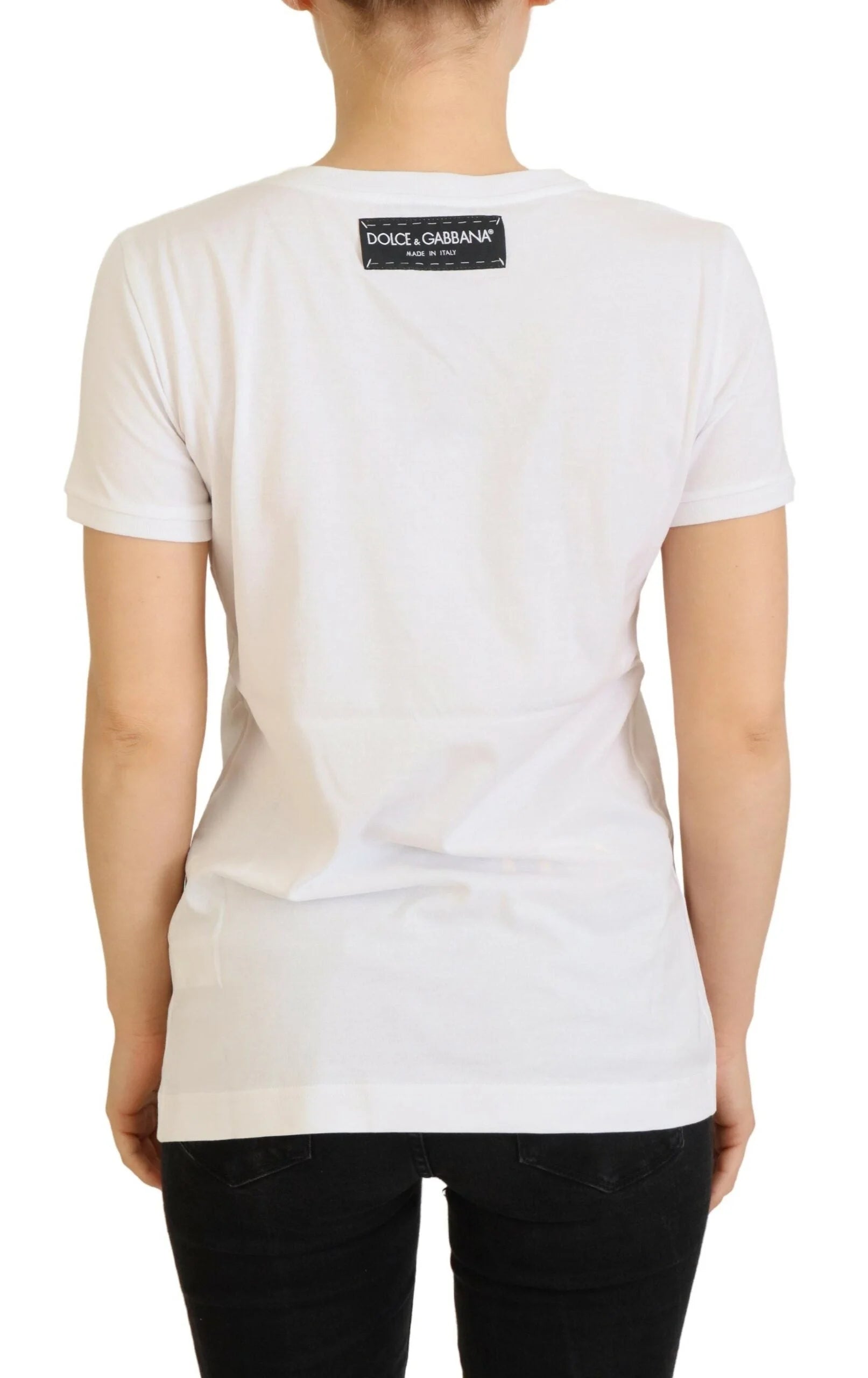 Dolce & Gabbana T-shirt Top White Textured Short Sleeve - T-Shirts