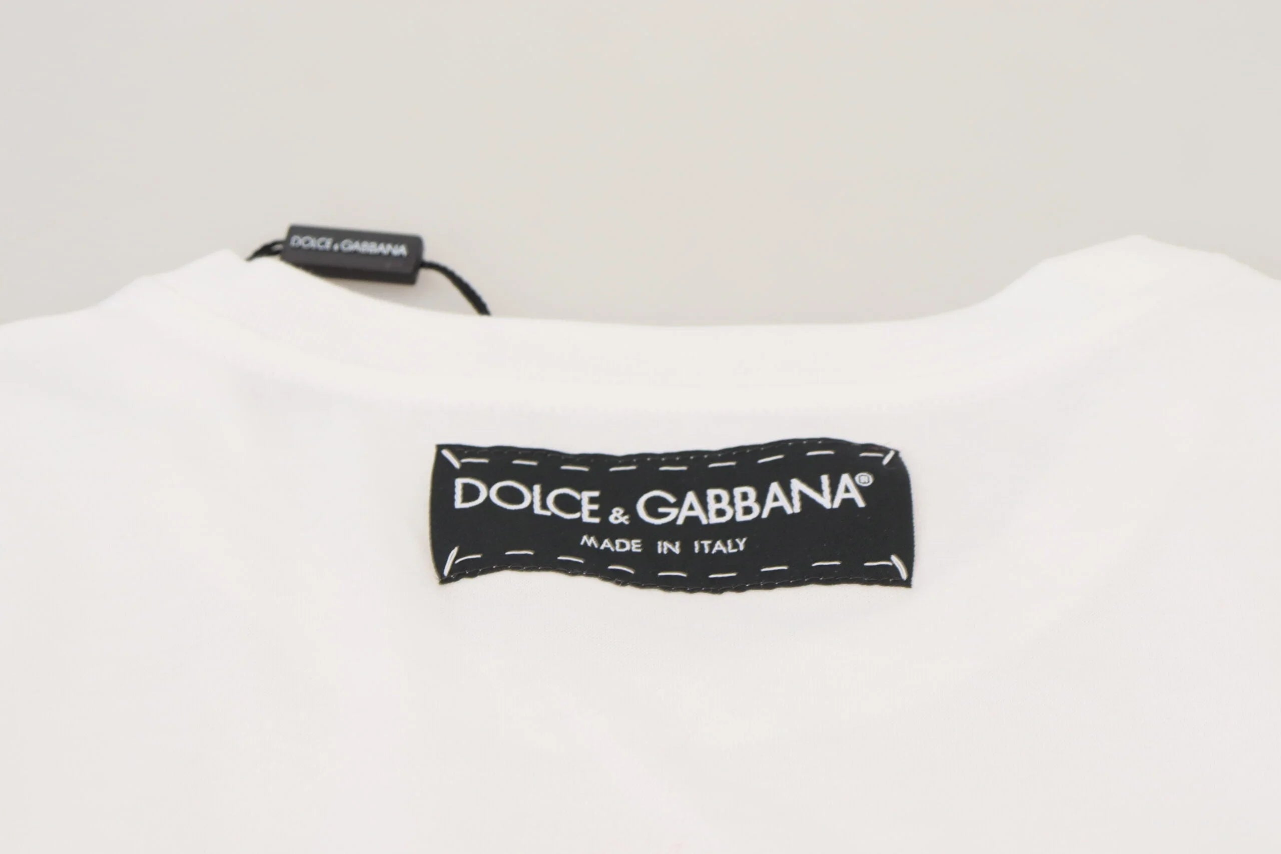 Dolce & Gabbana T-shirt Top White Textured Short Sleeve - T-Shirts