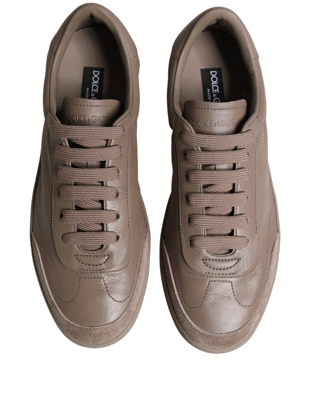 Dolce & Gabbana Taupe Saint Tropez Low Top Sneakers Shoes - EU41.5/US8.5