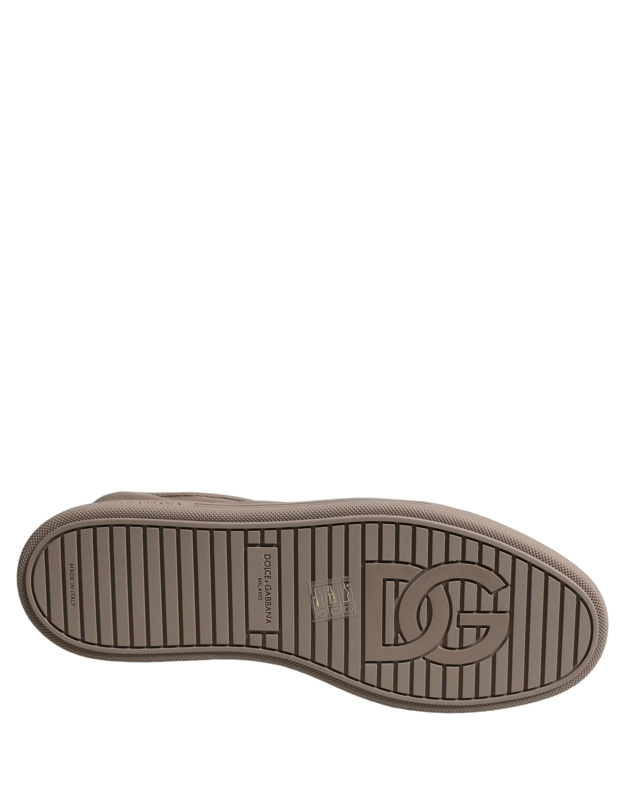 Dolce & Gabbana Taupe Saint Tropez Low Top Sneakers Shoes - EU41.5/US8.5