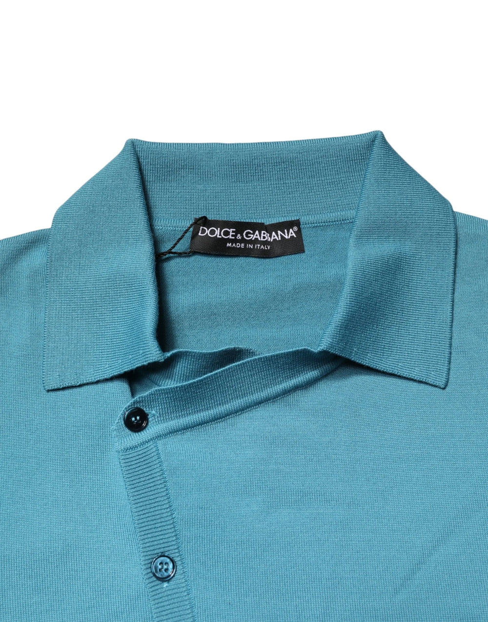 Dolce & Gabbana Teal Wool Collared Polo Pullover Sweater - IT52 | XL