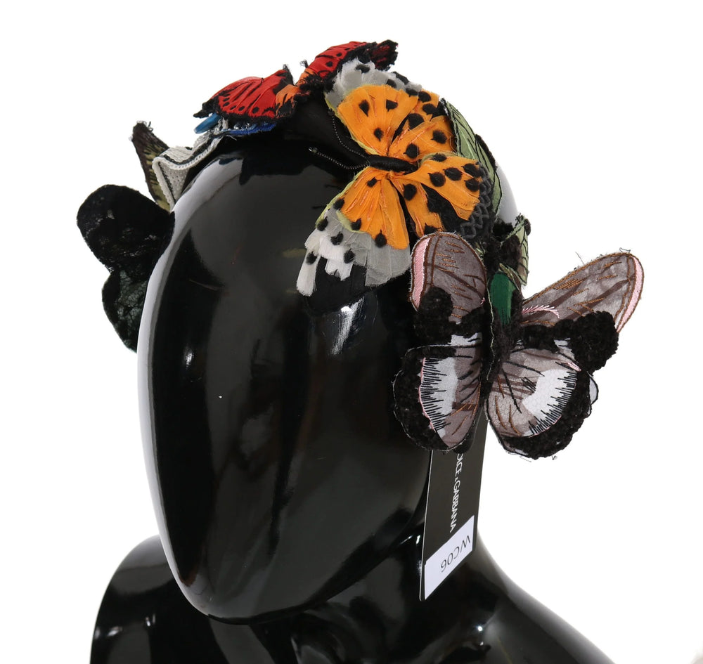 Dolce & Gabbana Tiara Floral Butterfly Sequin Diadem Headband - Headbands