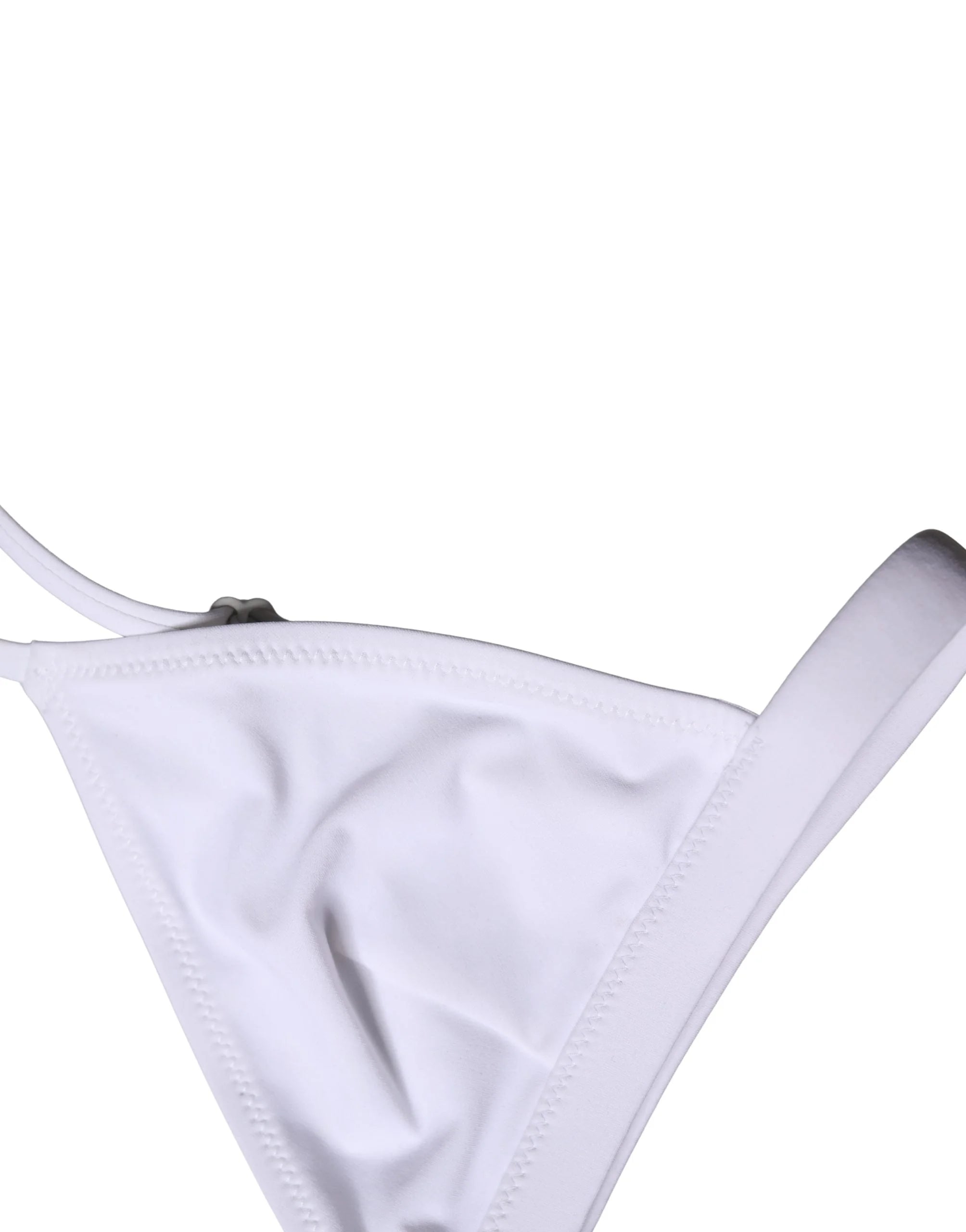 Dolce & Gabbana Top White Nylon Triangle Swimwear Beachwear Bikini - IT2 | S