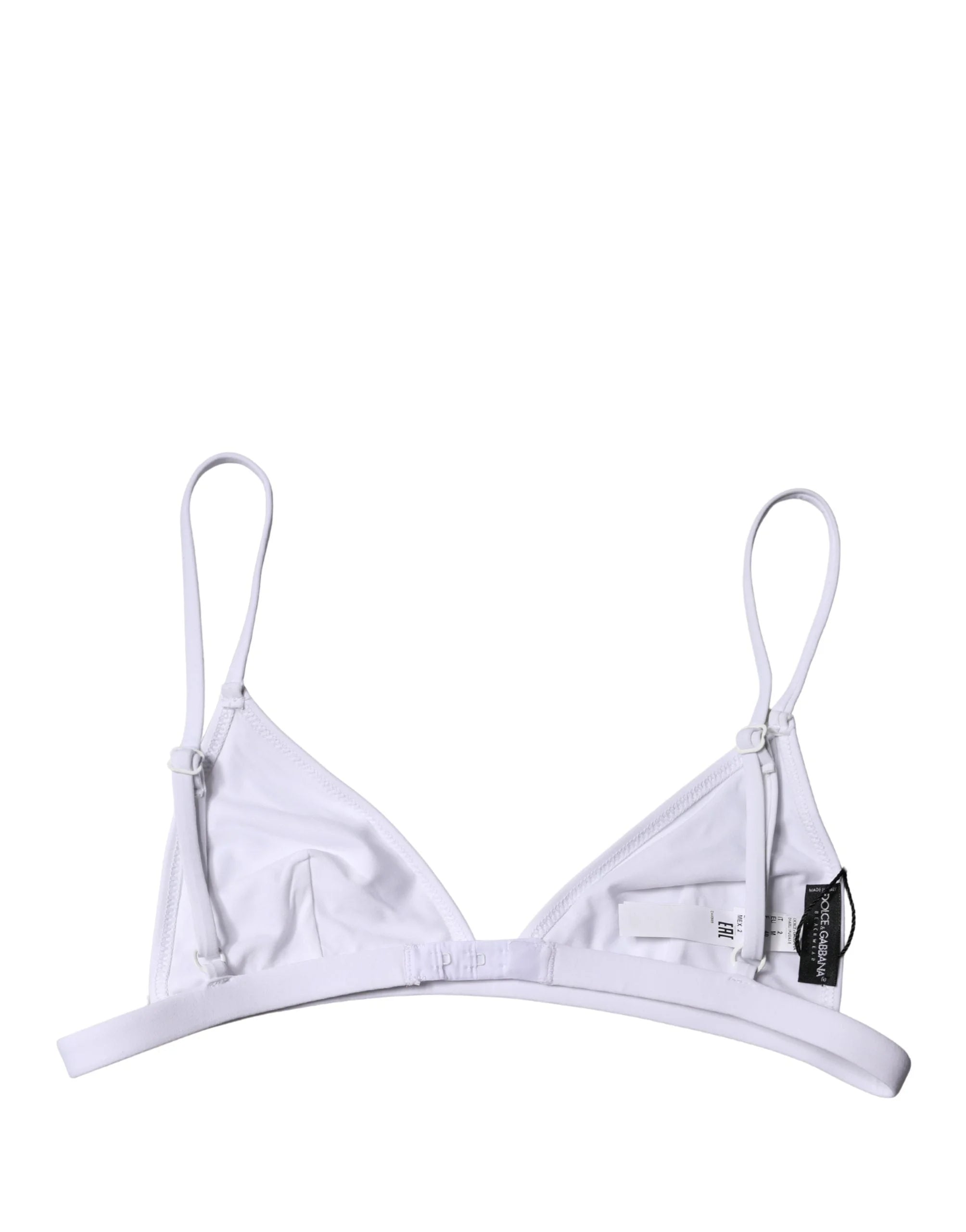 Dolce & Gabbana Top White Nylon Triangle Swimwear Beachwear Bikini - IT2 | S