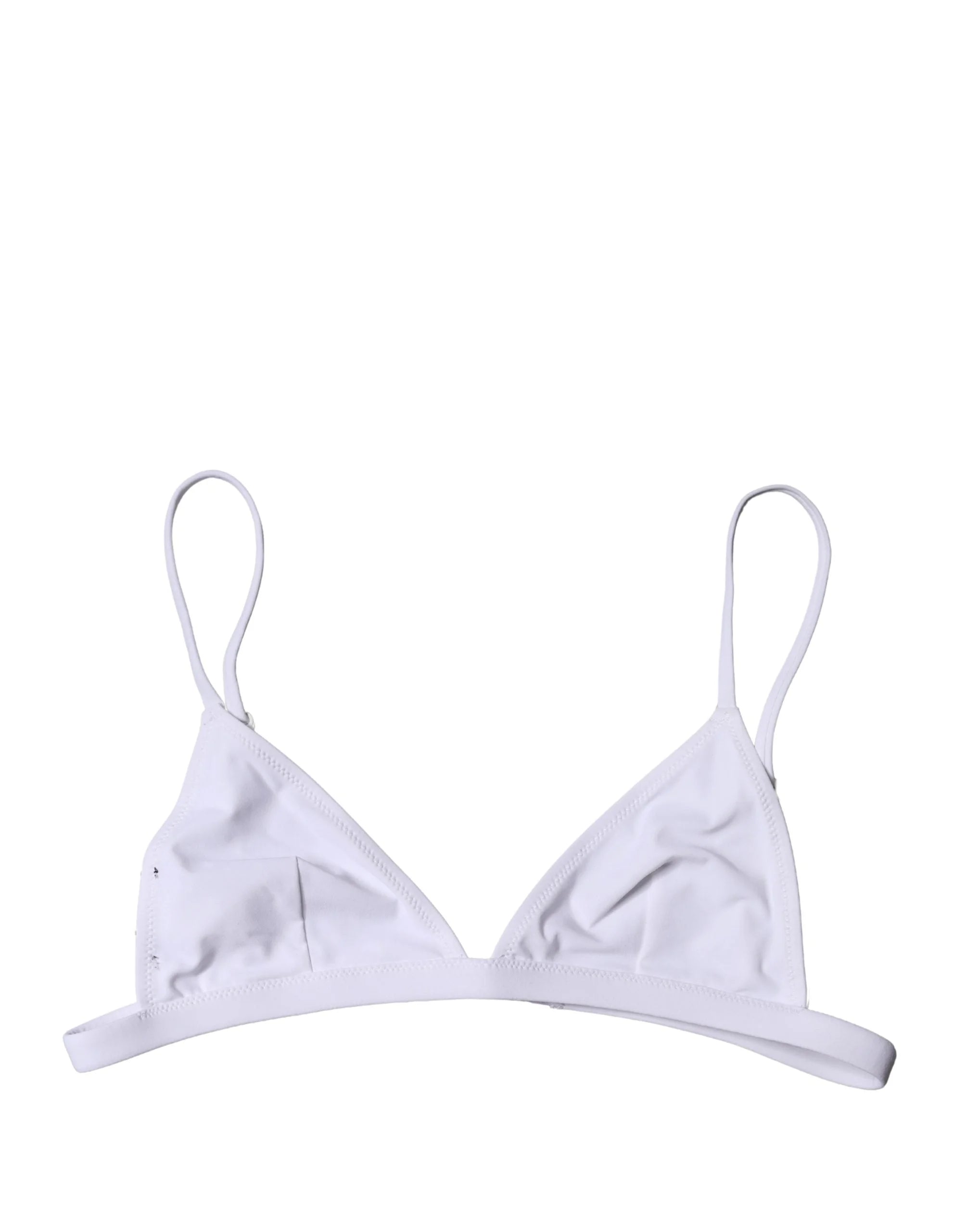 Dolce & Gabbana Top White Nylon Triangle Swimwear Beachwear Bikini - IT2 | S