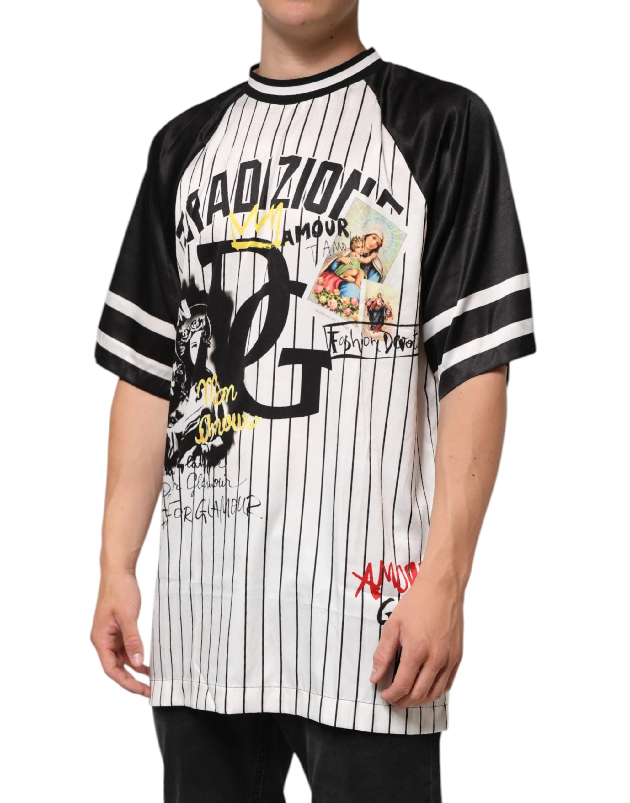 Dolce & Gabbana Tradizione Graffiti Print Oversized Men T-shirt - IT50 | L