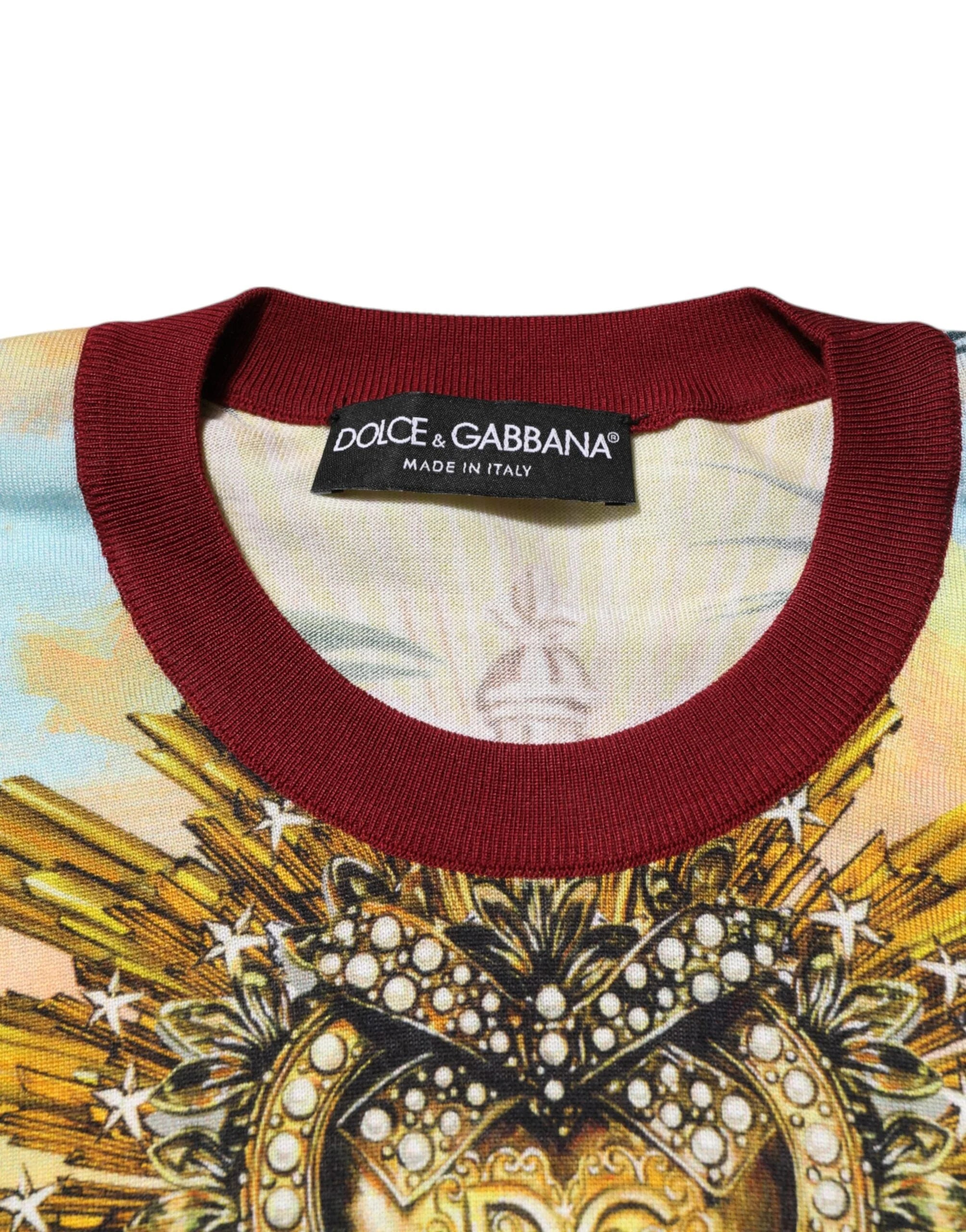 Dolce & Gabbana Tropical Heart Crown Silk Pullover Sweater - Sweaters