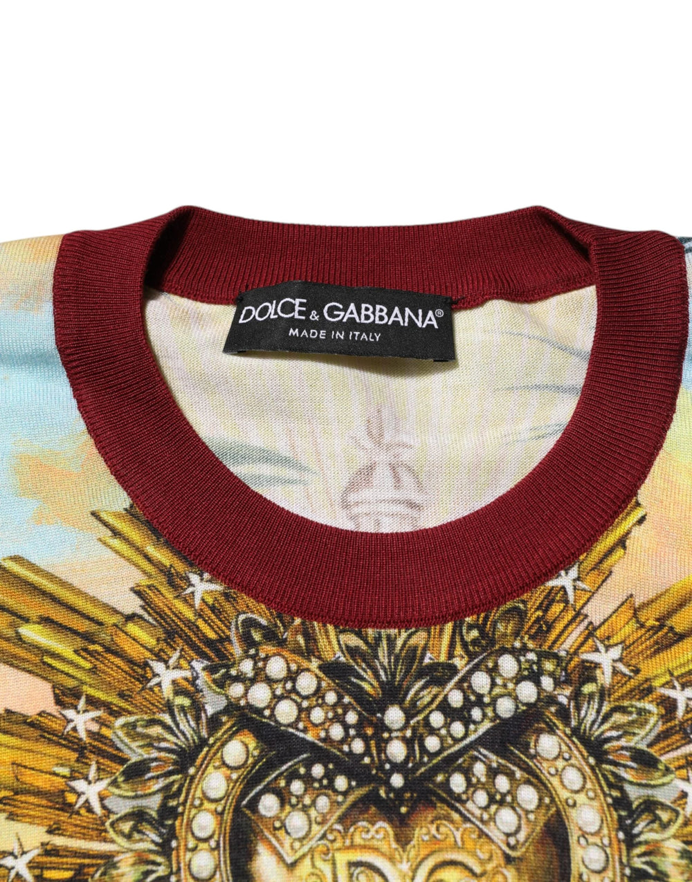 Dolce & Gabbana Tropical Heart Crown Silk Pullover Sweater - Sweaters