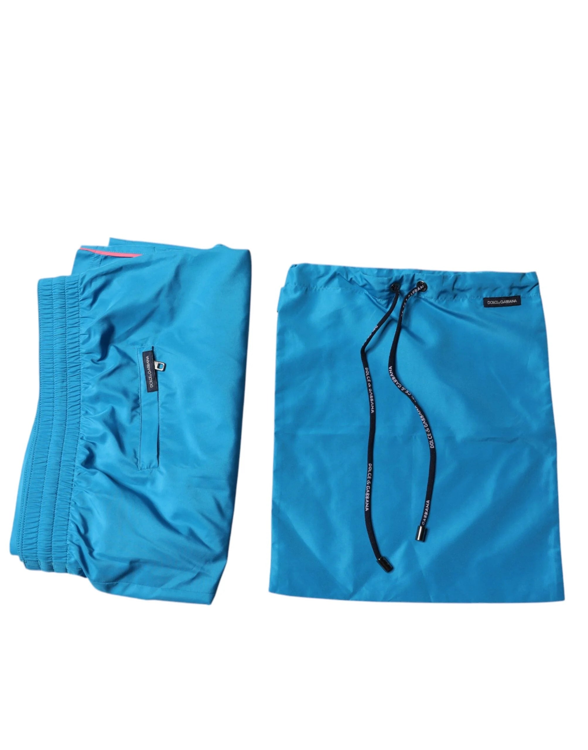 Dolce & Gabbana Turquoise Logo Beachwear Shorts 2Pc Swimwear - IT10 / US4XL - Swim Boxers