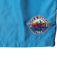 Dolce & Gabbana Turquoise Logo Beachwear Shorts 2Pc Swimwear - IT10 / US4XL