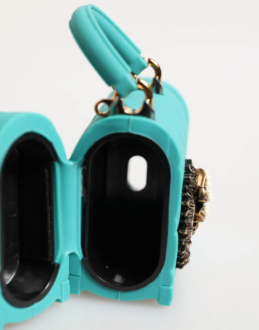 Dolce & Gabbana Turquoise Silicone Devotion Heart Cover Bag Airpods Case - Headphone Carrying Cases