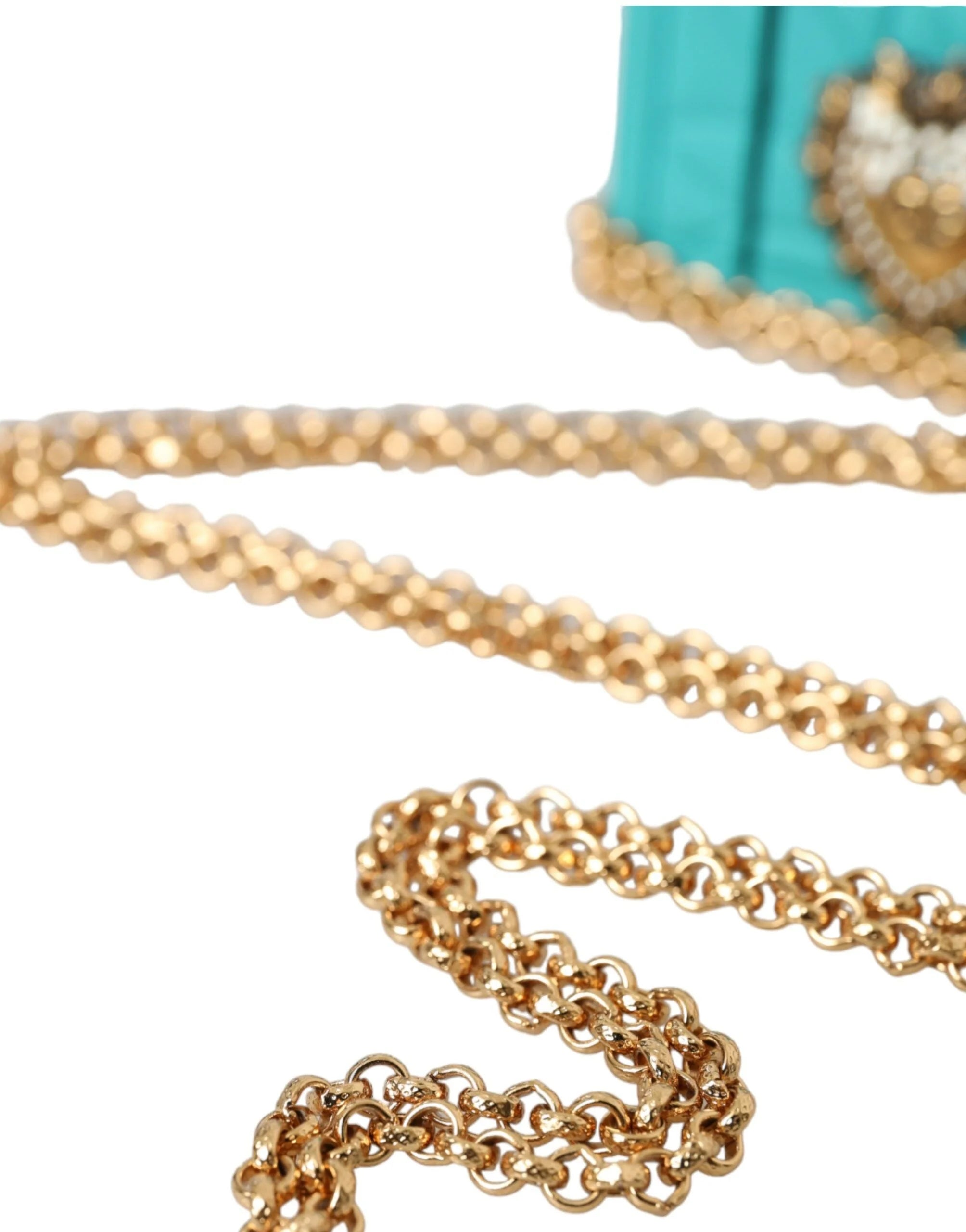 Dolce & Gabbana Turquoise Silicone Devotion Heart Cover Bag Airpods Case - Headphone Carrying Cases