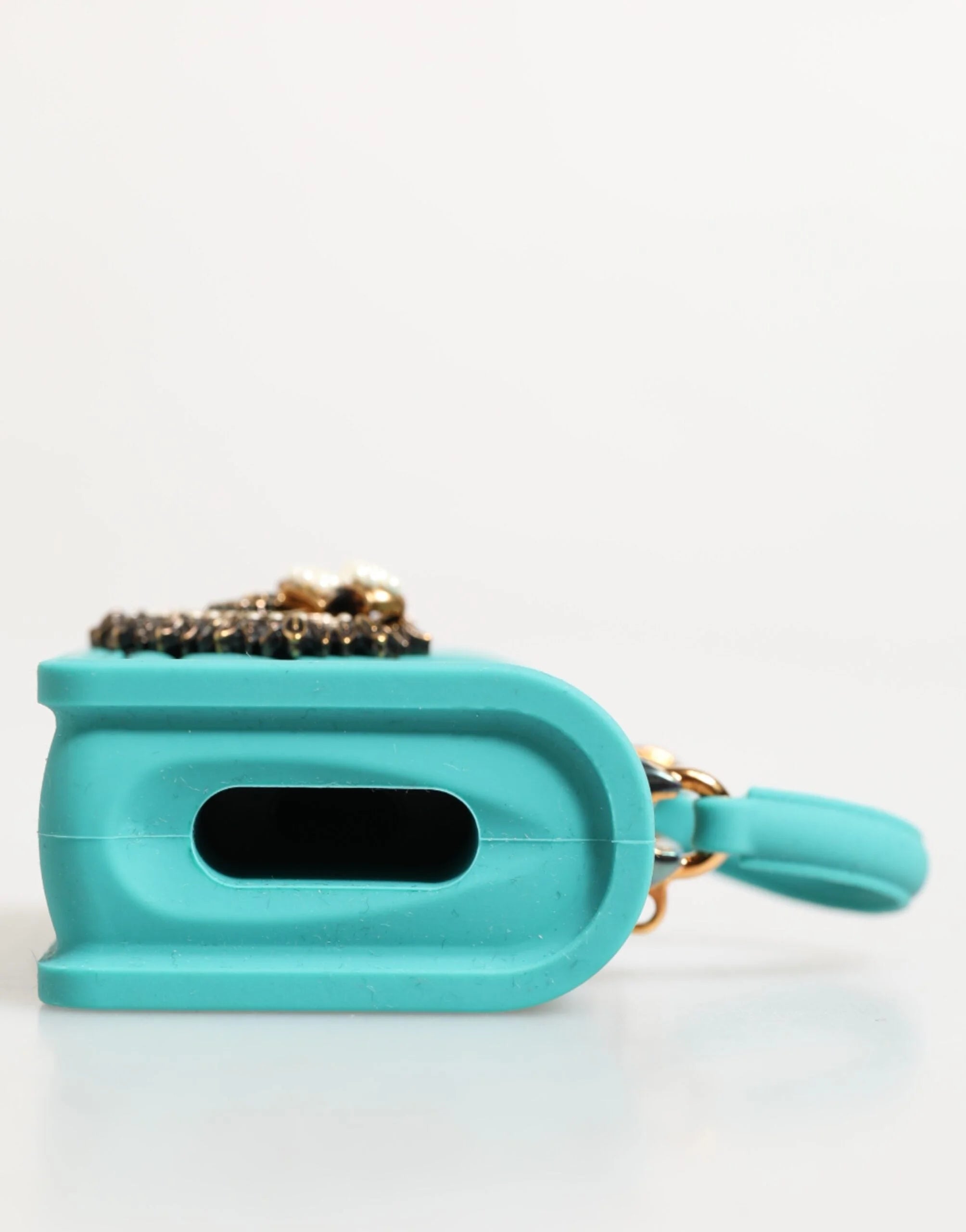 Dolce & Gabbana Turquoise Silicone Devotion Heart Cover Bag Airpods Case - Headphone Carrying Cases