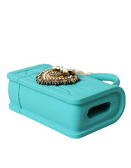 Dolce & Gabbana Turquoise Silicone Devotion Heart Cover Bag Airpods Case - Headphone Carrying Cases
