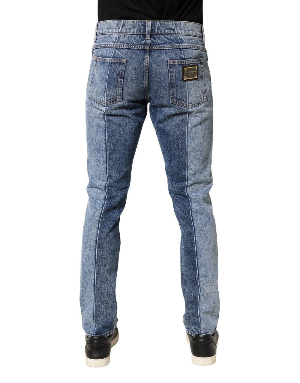 Dolce & Gabbana Two Tone Blue Cotton Regular Men Denim Jeans - IT48 | M