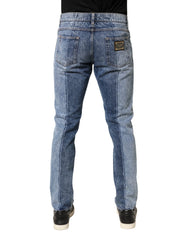 Dolce & Gabbana Two Tone Blue Cotton Regular Men Denim Jeans - IT48 | M