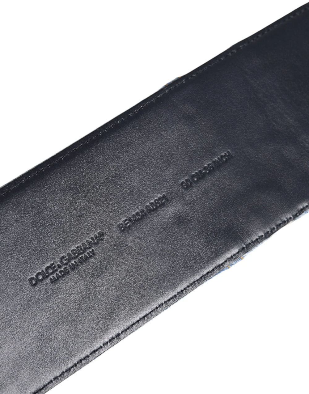 Dolce & Gabbana Two Tone Blue Denim Gold Metal Buckle Belt - 90 cm / 36 Inches - Belts