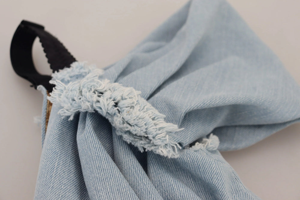 Dolce & Gabbana Two Tone Blue Patchwork Denim Mini Dress - Dresses