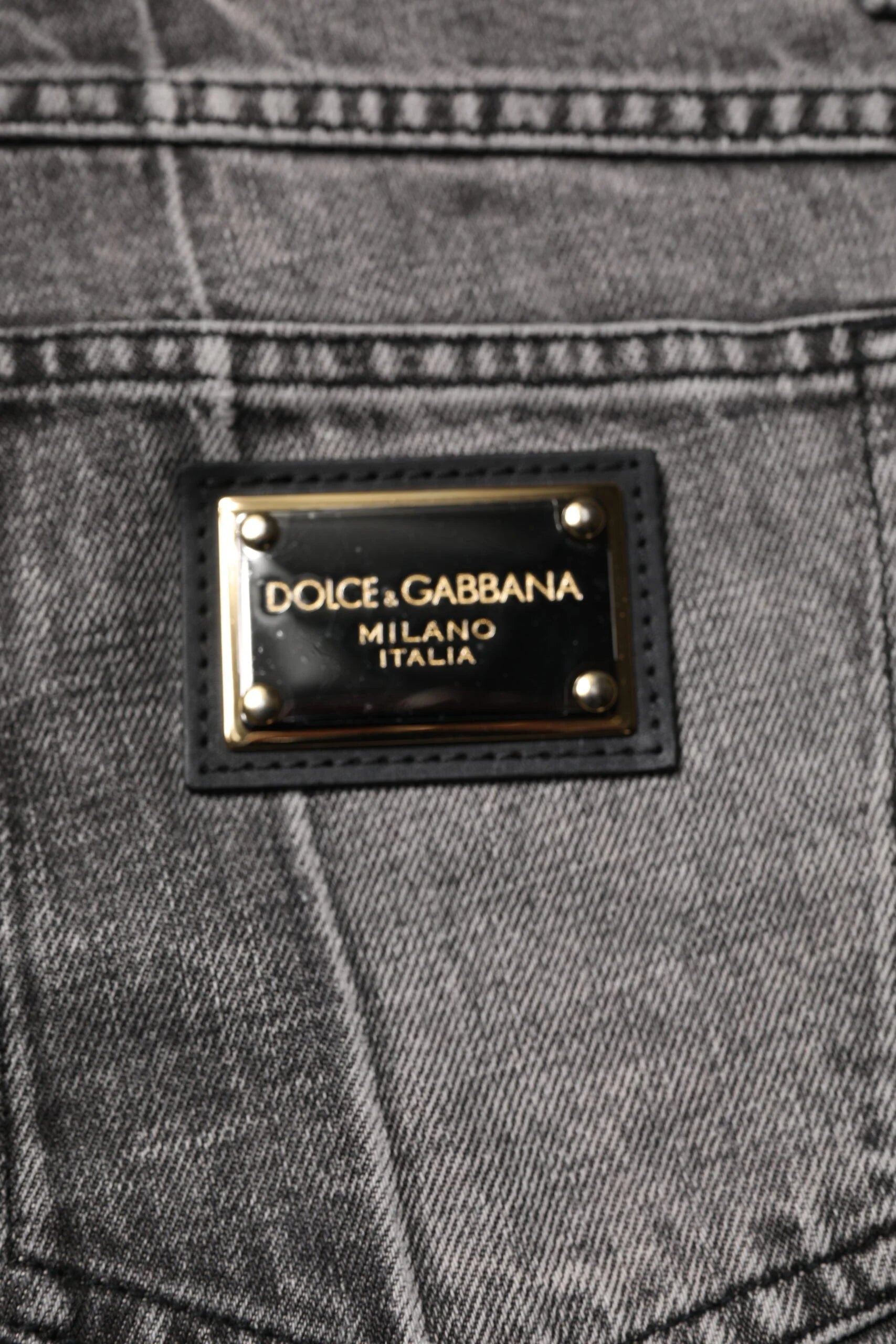 Dolce & Gabbana Two Tone Gray Cotton Denim Jeans - IT50 | L - Jeans