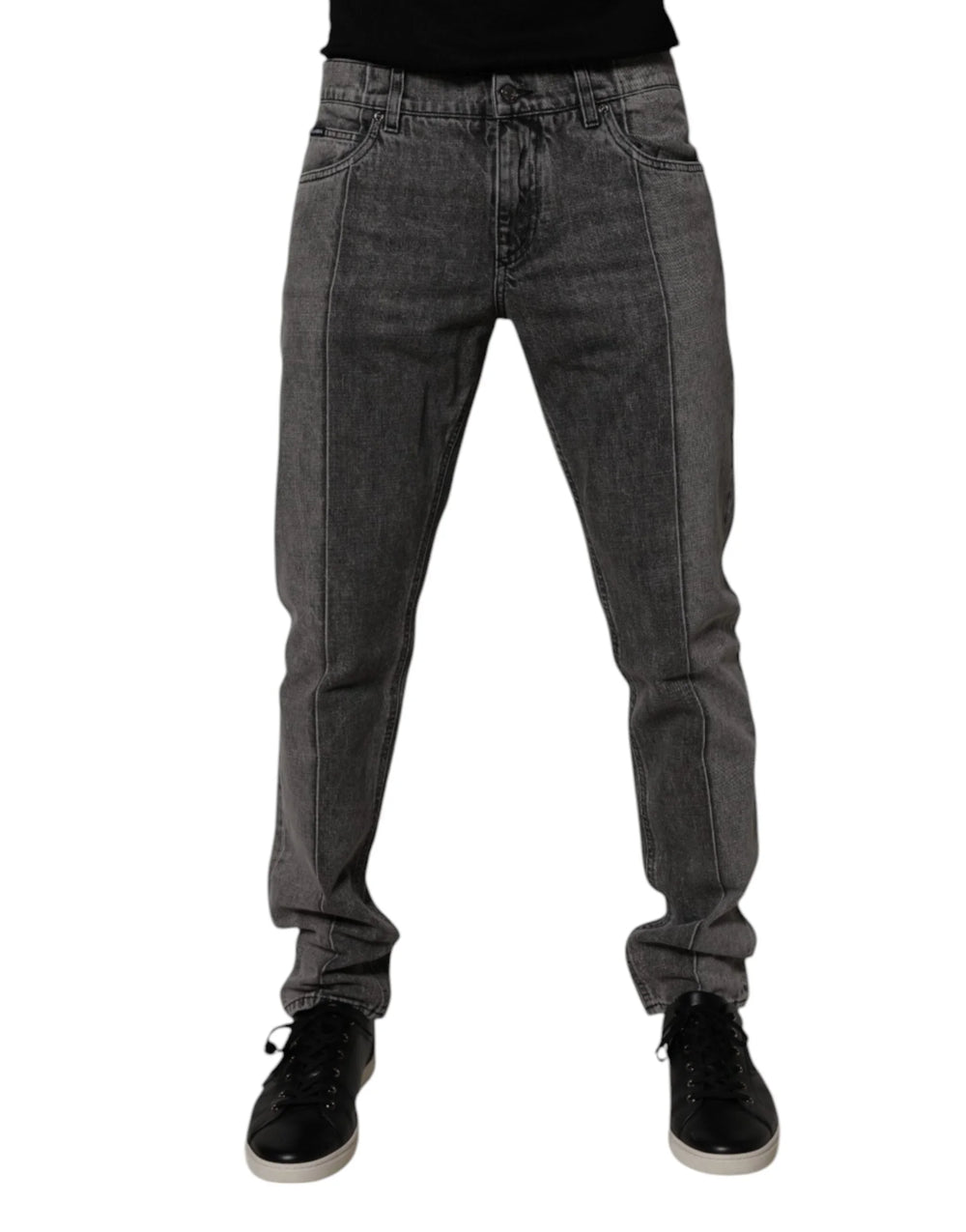 Dolce & Gabbana Two Tone Gray Cotton Denim Jeans - IT50 | L - Jeans