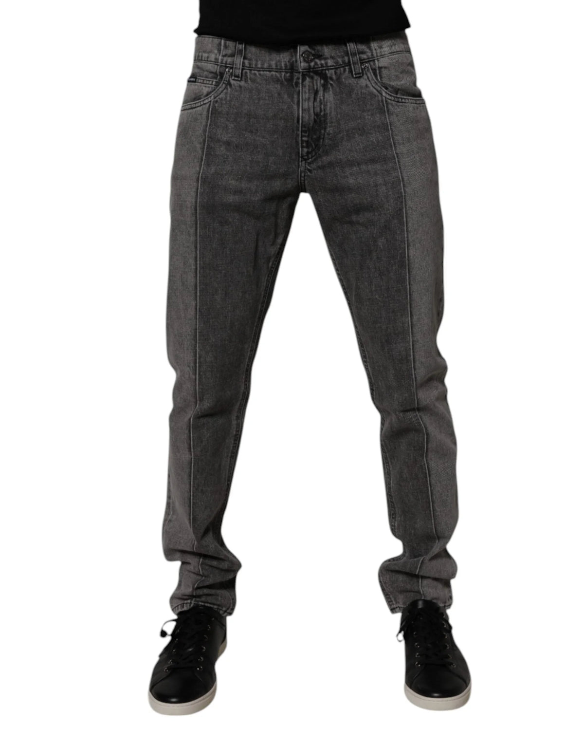 Dolce & Gabbana Two Tone Gray Cotton Denim Jeans - IT50 | L - Jeans