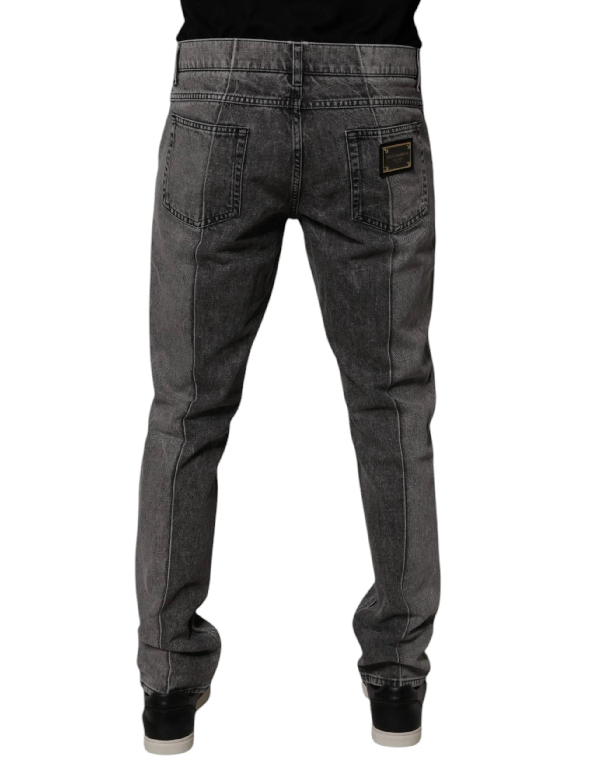 Dolce & Gabbana Two Tone Gray Cotton Denim Jeans - IT50 | L - Jeans