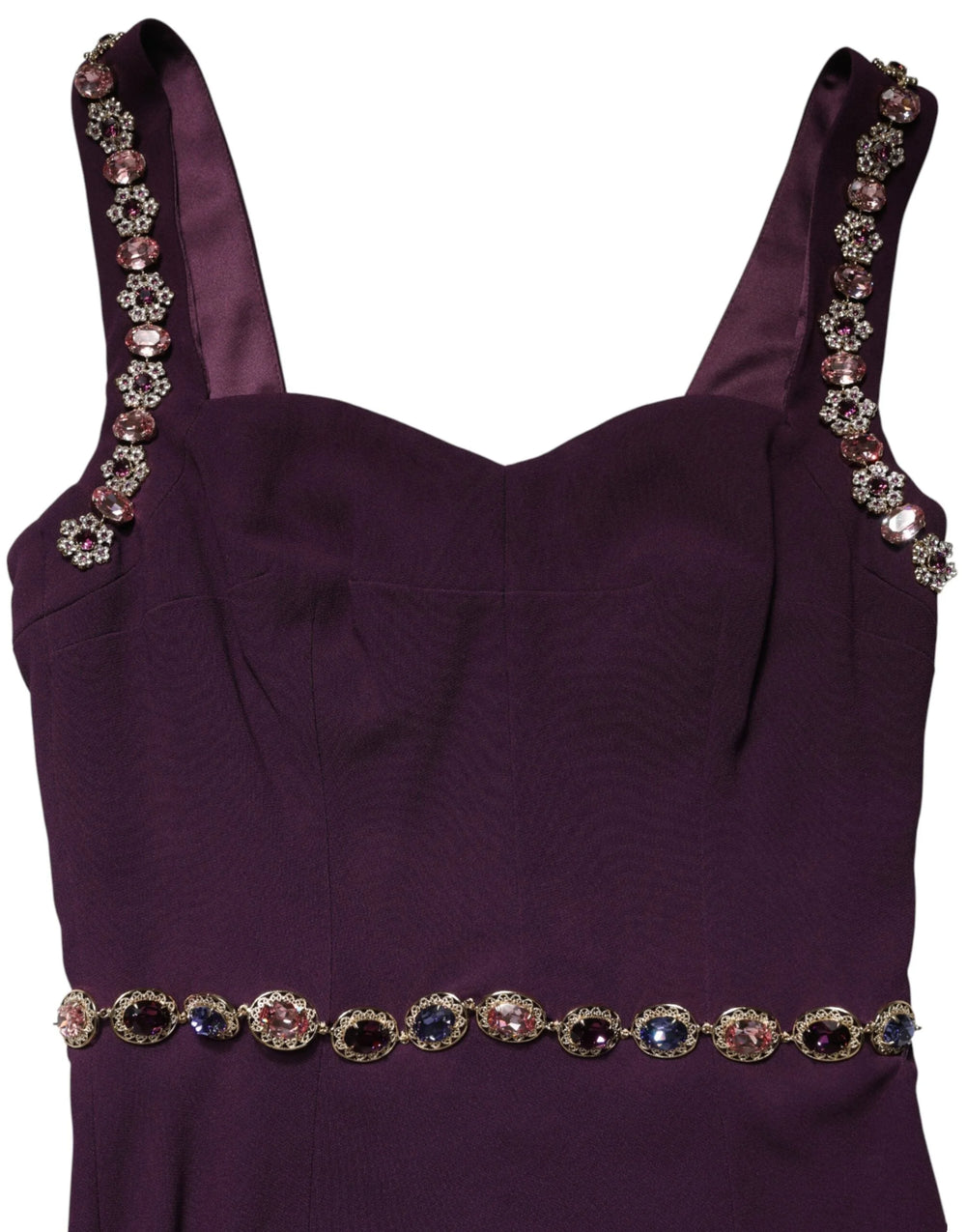 Dolce & Gabbana Violet Embellished Sheath Mermaid Gown Dress