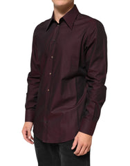 Dolce & Gabbana Violet GOLD Cotton Collared Dress Formal Shirt - IT41 | L - Shirts