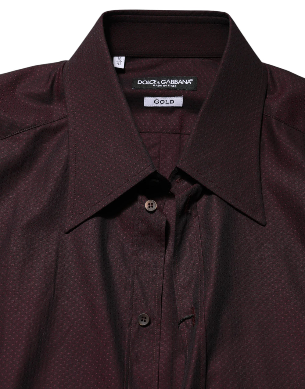 Dolce & Gabbana Violet GOLD Cotton Collared Dress Formal Shirt - IT41 | L - Shirts