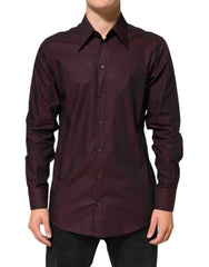 Dolce & Gabbana Violet GOLD Cotton Collared Dress Formal Shirt - IT41 | L - Shirts