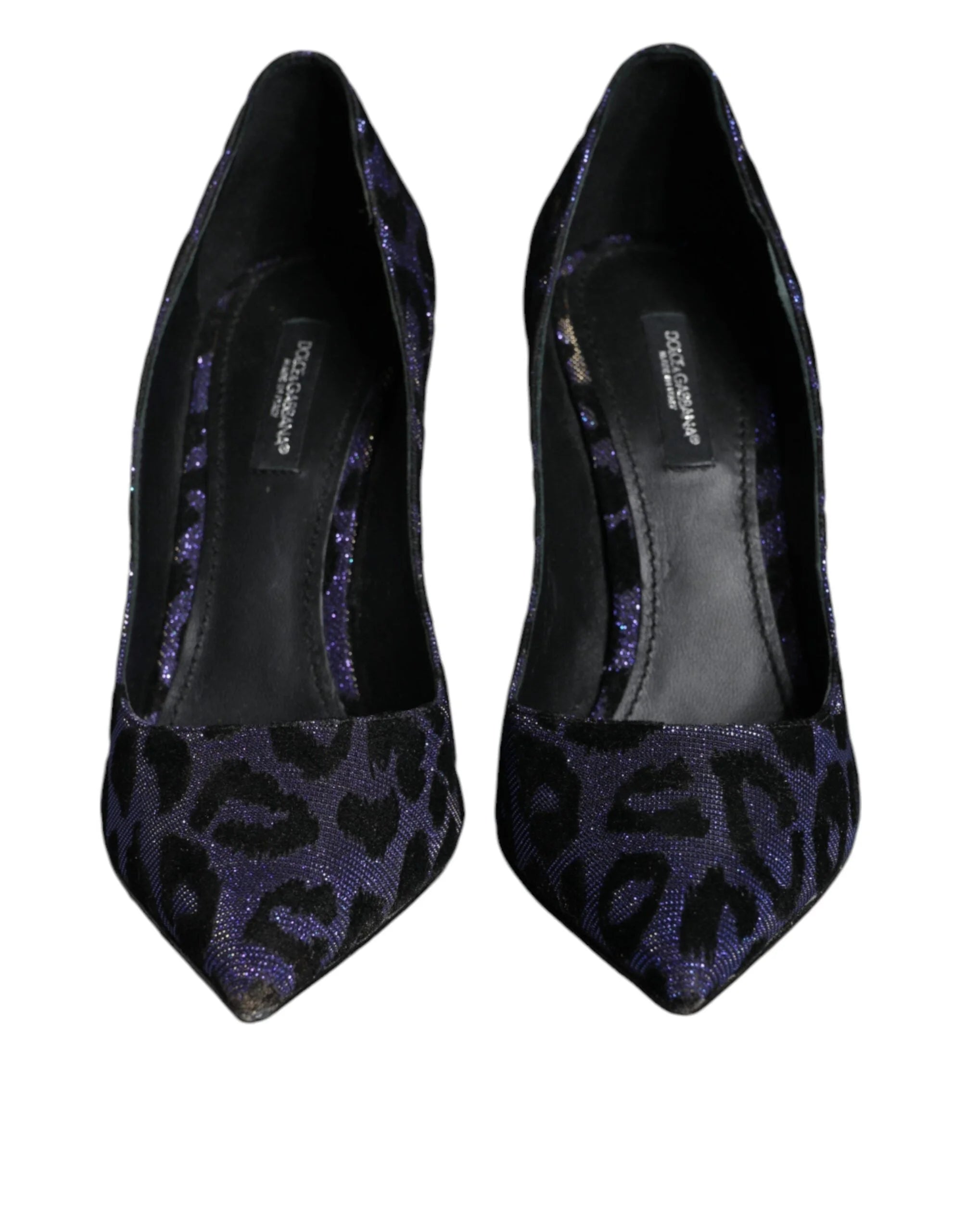 Dolce & Gabbana Violet Leopard Lurex High Heels Pumps Shoes - EU37/US7 - Heels