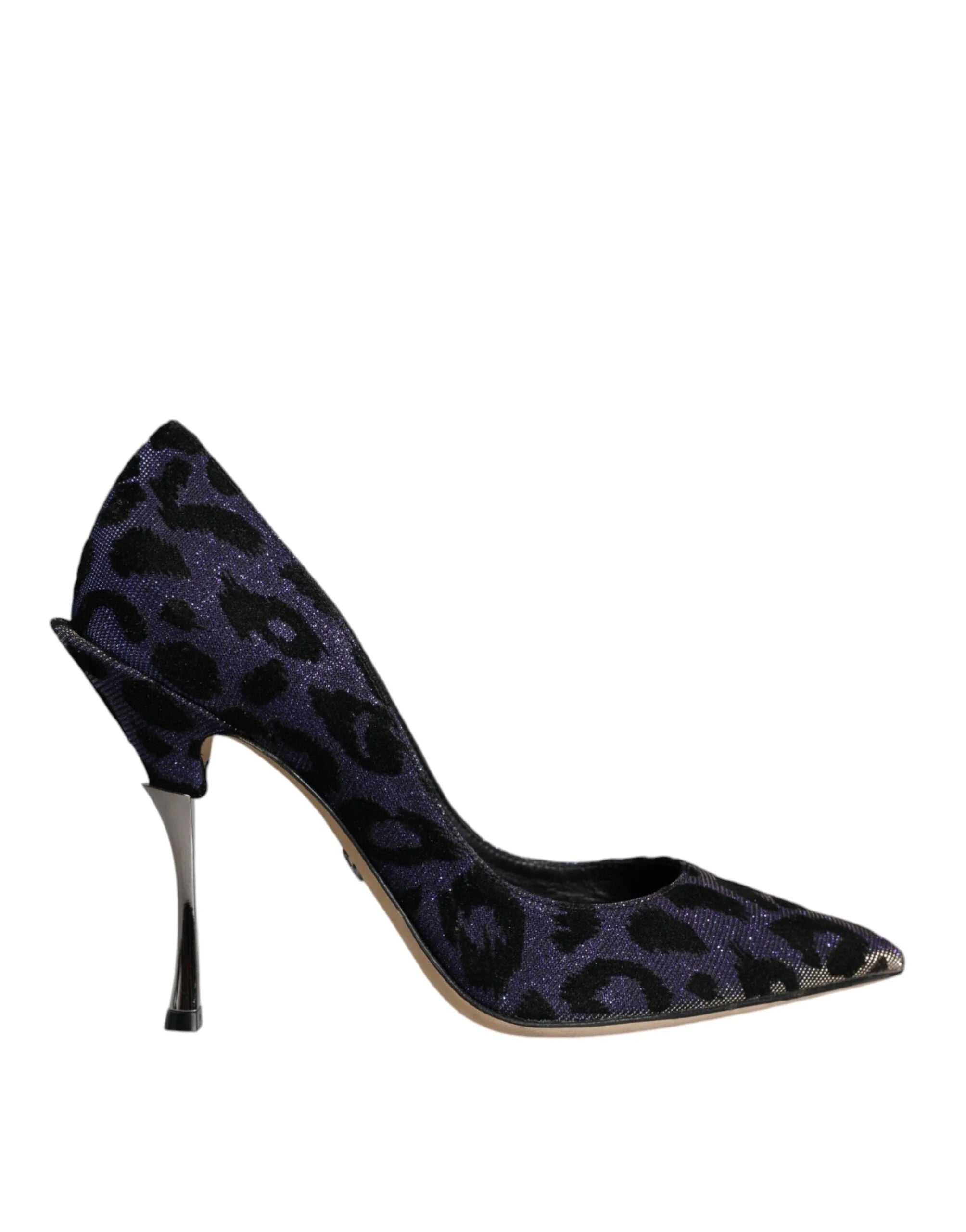 Dolce & Gabbana Violet Leopard Lurex High Heels Pumps Shoes - EU37/US7 - Heels