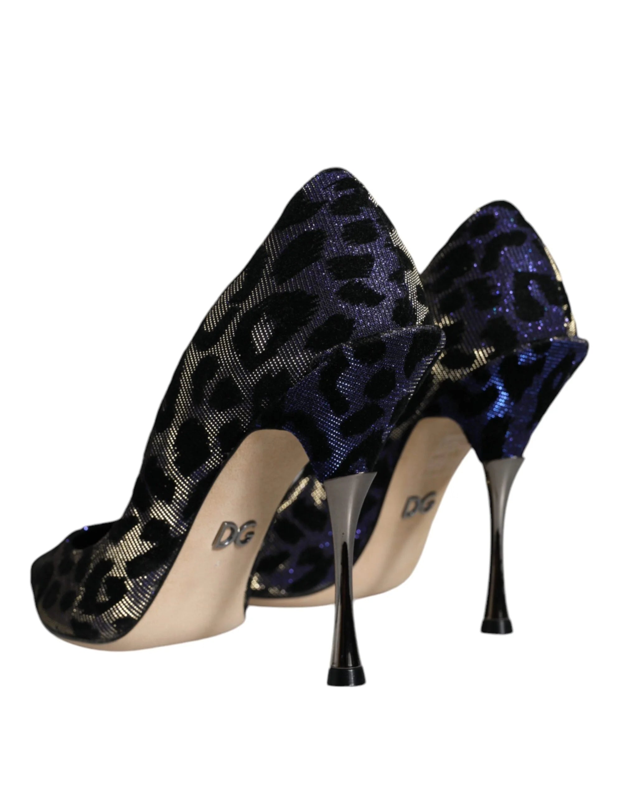 Dolce & Gabbana Violet Leopard Lurex High Heels Pumps Shoes - EU37/US7 - Heels