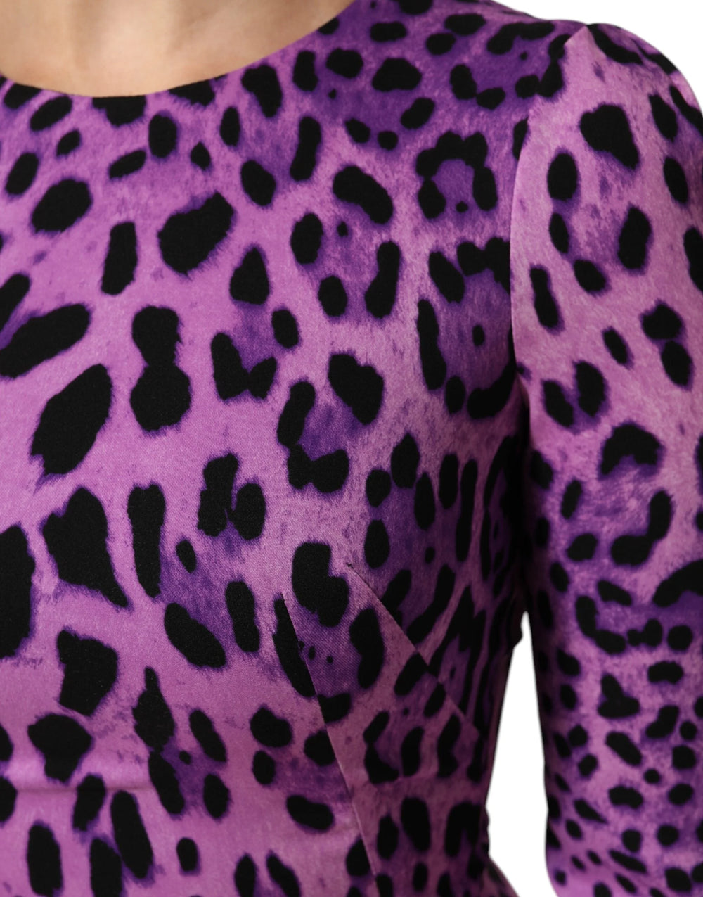 Dolce & Gabbana Violet Leopard Sheath Bodycon Mini Dress - Dresses