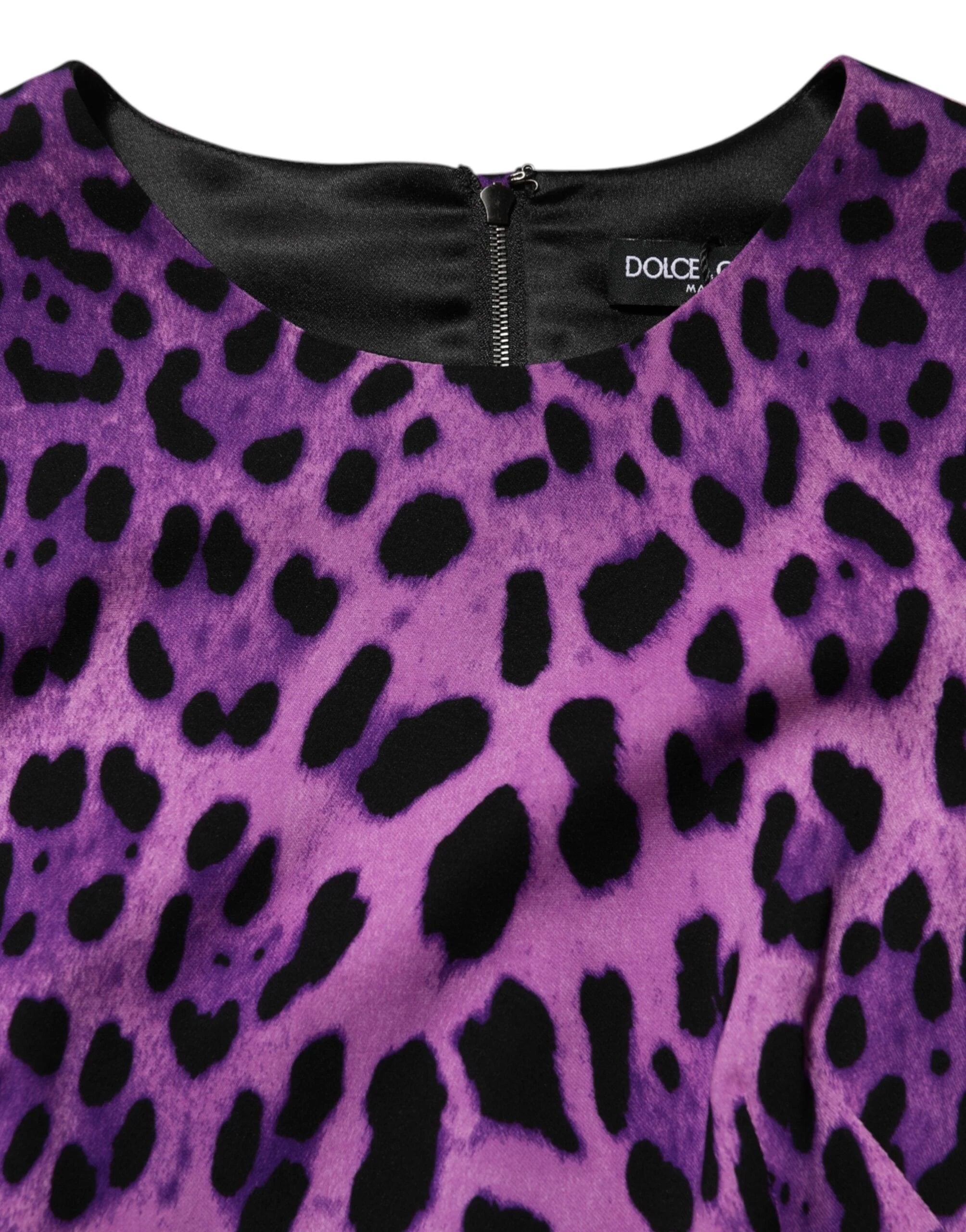 Dolce & Gabbana Violet Leopard Sheath Bodycon Mini Dress - Dresses