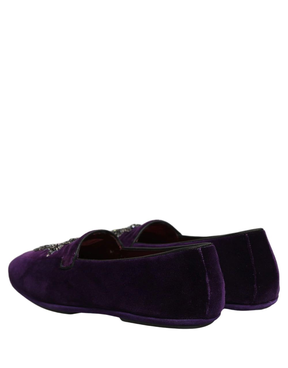 Dolce & Gabbana Violet Suede Embellished Dress Loafers Shoes - EU41/US8