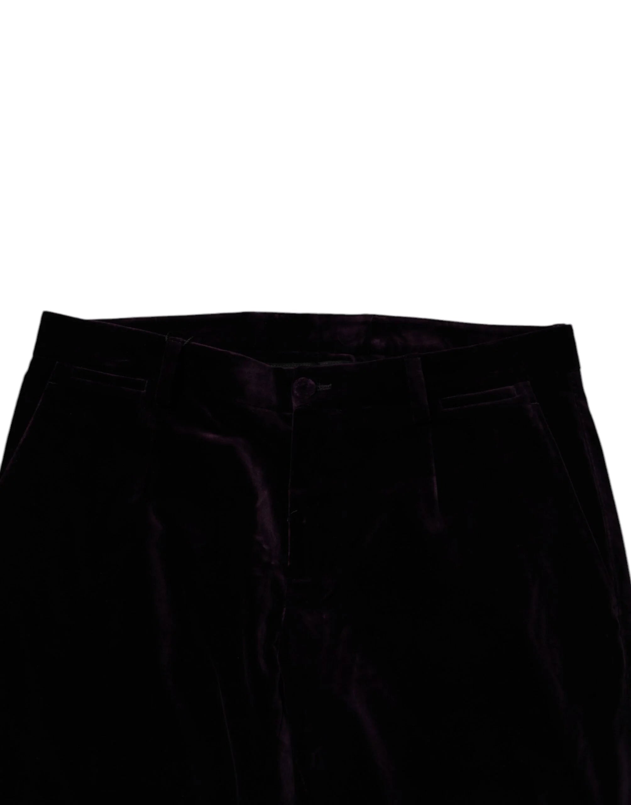 Dolce & Gabbana Violet Velvet Cotton Men Dress Formal Pants - IT48 | M - Trousers