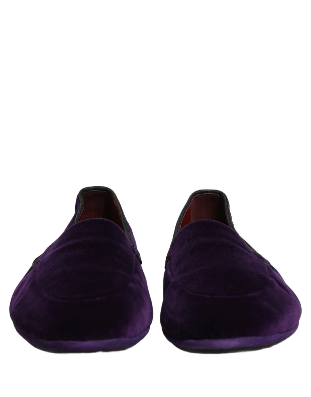Dolce & Gabbana Violet Velvet Slip On Men Flats Loafers Shoes - EU43/US10