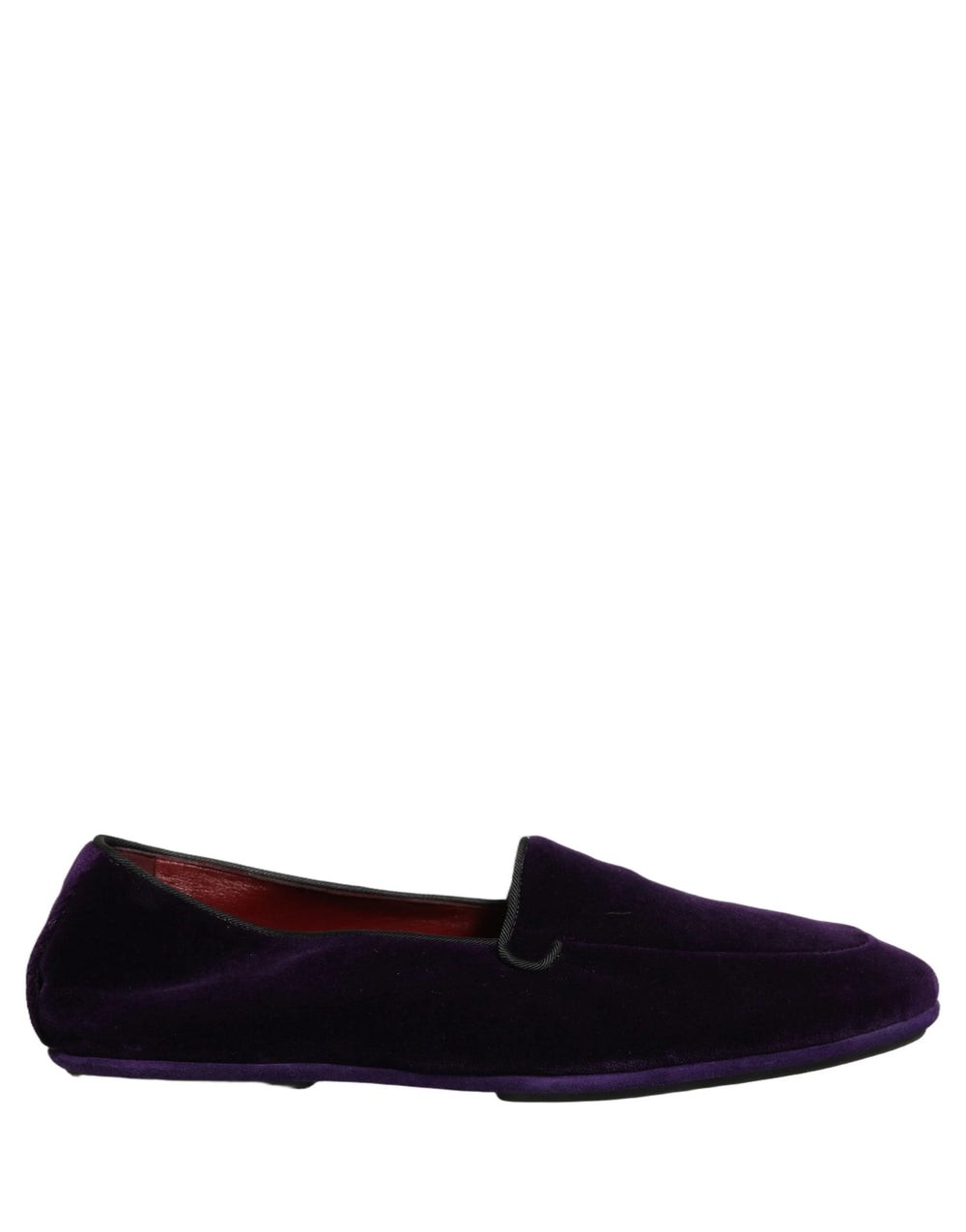 Dolce & Gabbana Violet Velvet Slip On Men Flats Loafers Shoes - EU43/US10