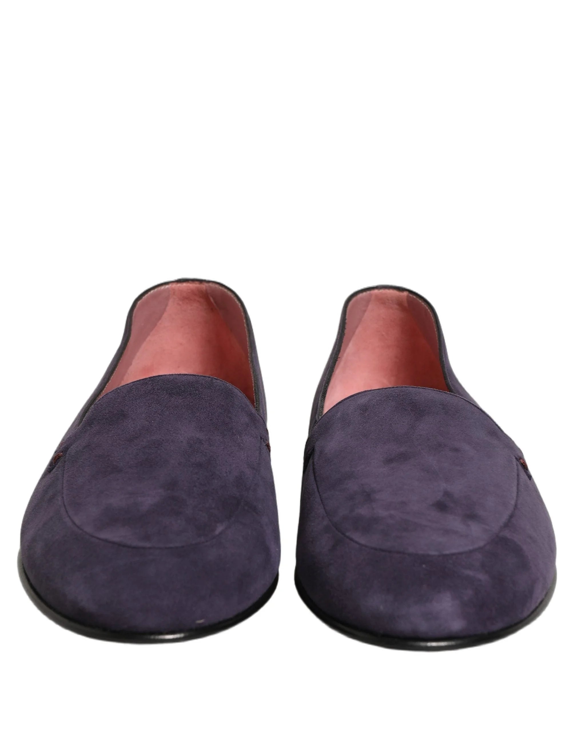 Dolce & Gabbana Violet Velvet Slip On Men Flats Loafers Shoes - EU44/US11